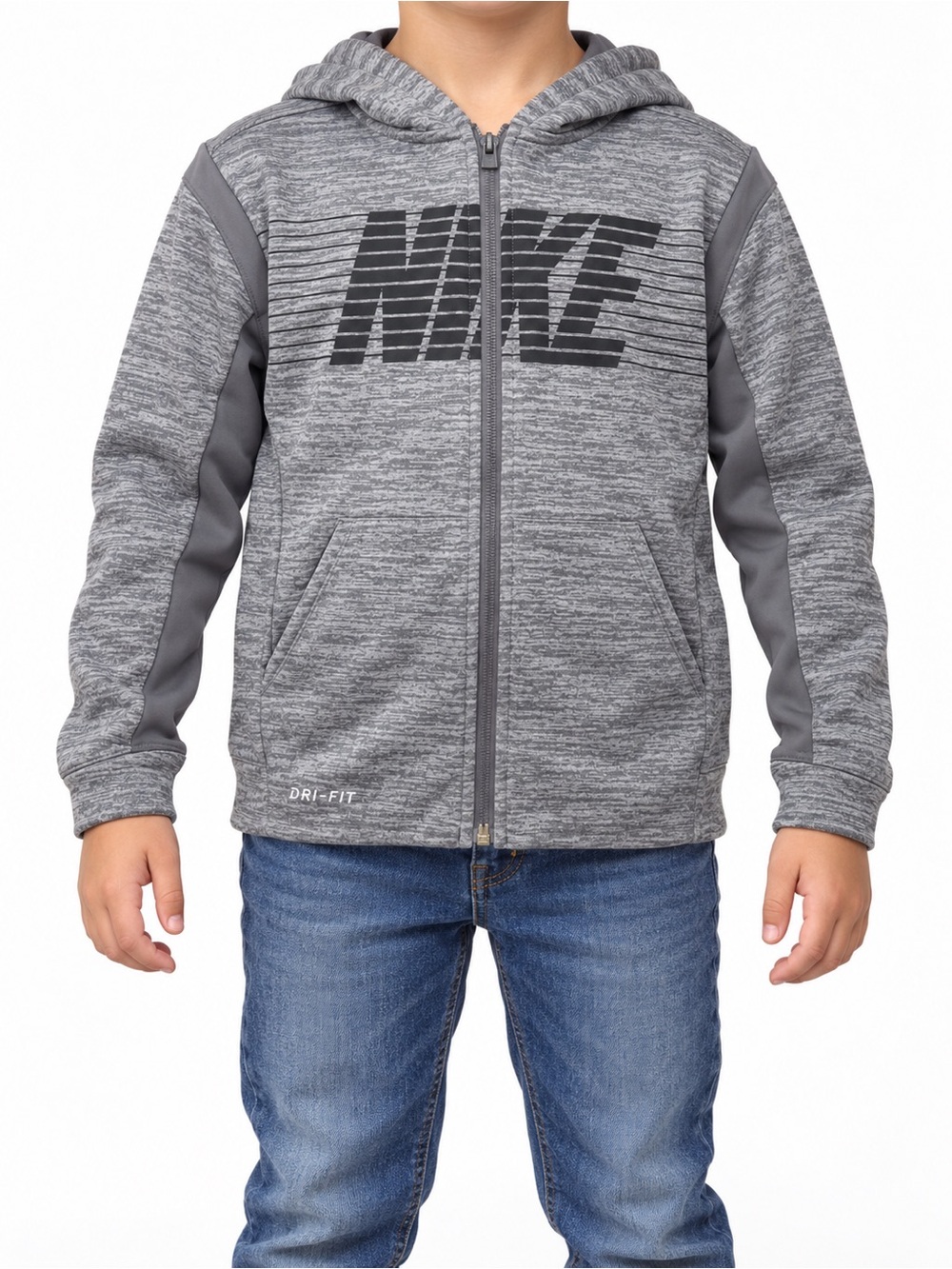 🔥 5 for $30 🔥 Nike Boys’ Gray Dri-FIT Full-Zip Hoodie | Size 6/M